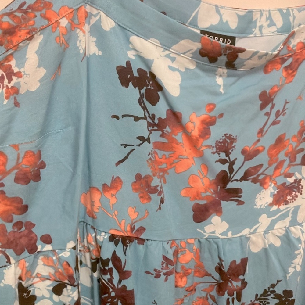 Torrid Blue Floral Baby Doll Camisole Top Size 3 - Picture 8 of 8